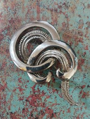 Silver Swirl Statement Brooch
